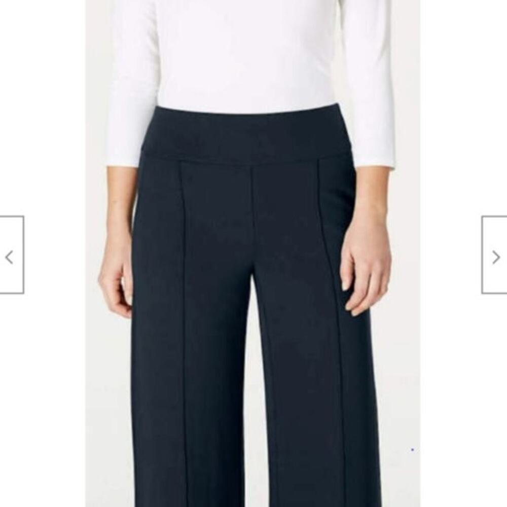 J Jill Seamed Full Leg Wide Pants Wearever Collection Capsule Pull On Black XL - Picture 2 of 11
